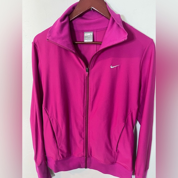 Nike Fit Dry Women's Fuchsia Full-Zip Jacket Medium - Picture 5 of 9